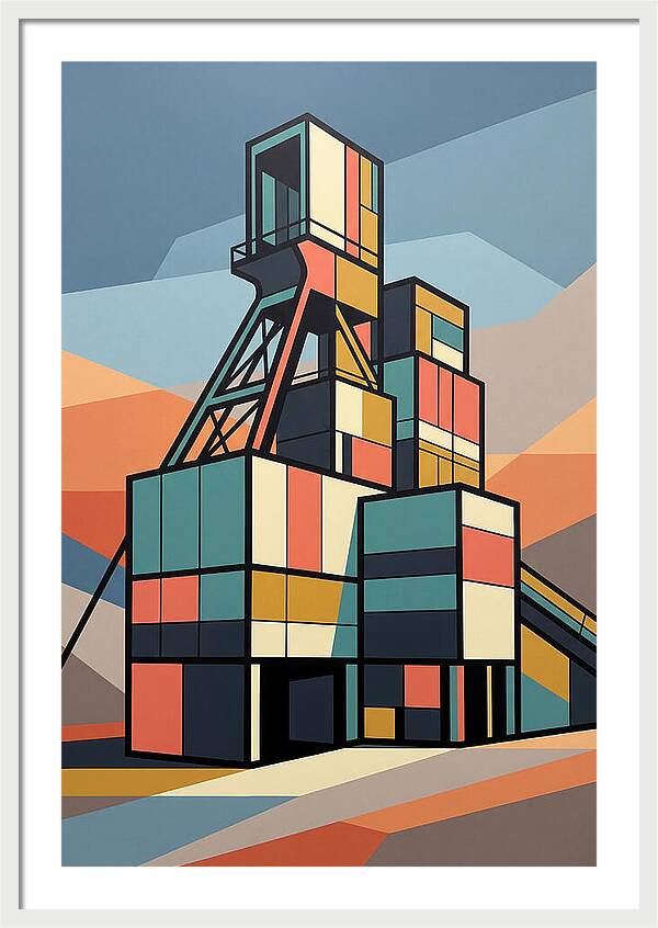 Mine Structure In Abstract Colors