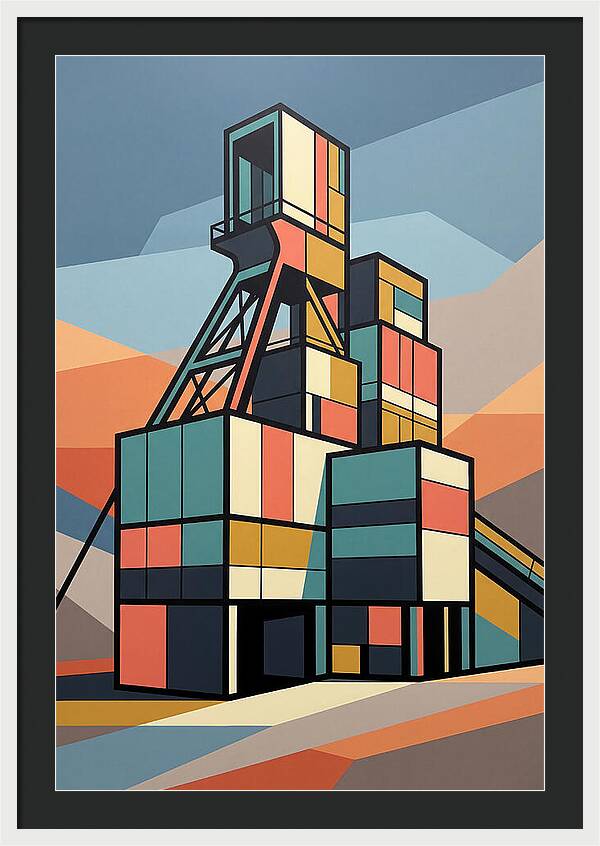 Mine Structure In Abstract Colors