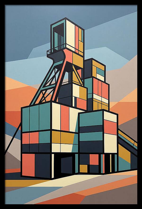 Mine Structure In Abstract Colors