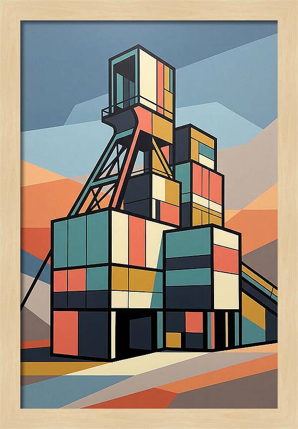 Mine Structure In Abstract Colors
