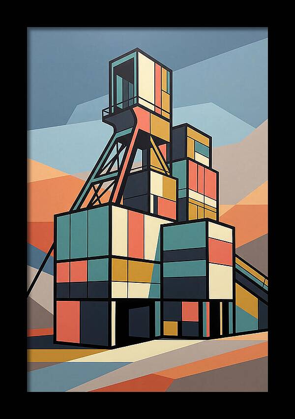 Mine Structure In Abstract Colors