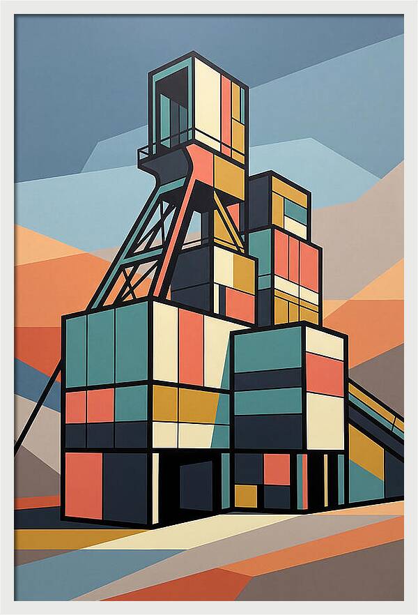Mine Structure In Abstract Colors