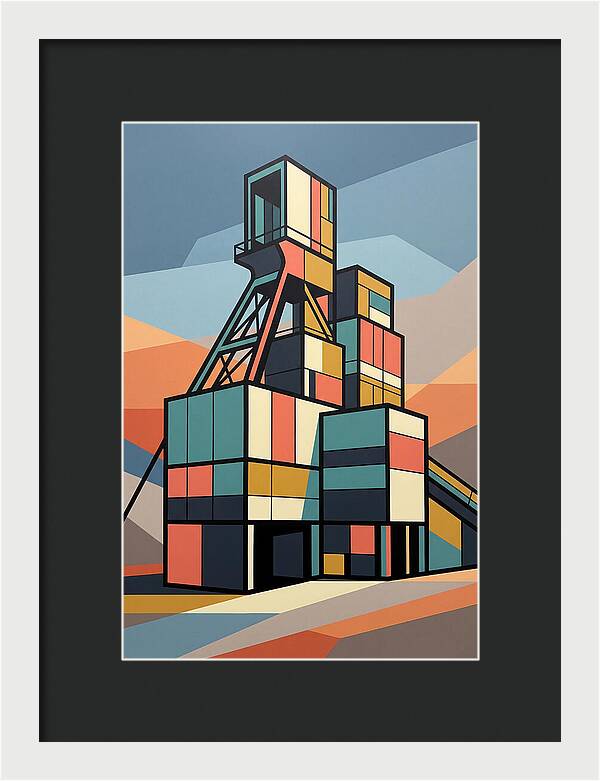 Mine Structure In Abstract Colors