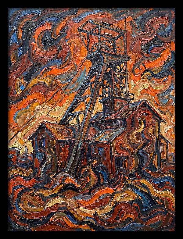 Mine Structure In Flames