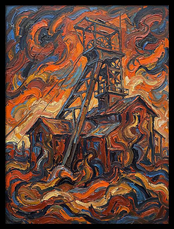 Mine Structure In Flames