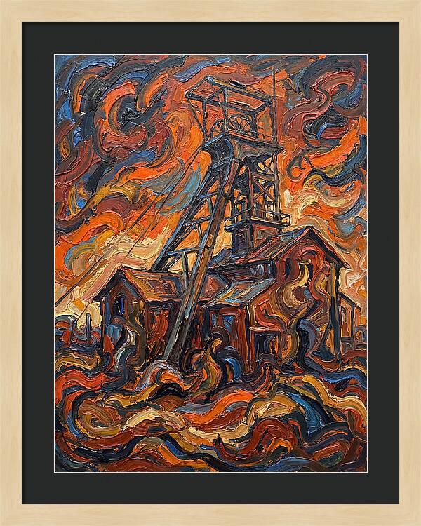 Mine Structure In Flames
