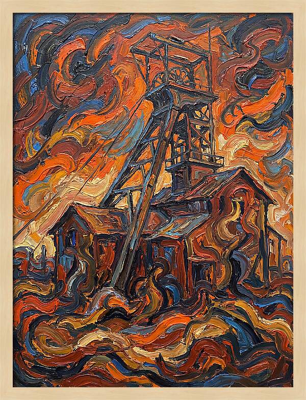 Mine Structure In Flames