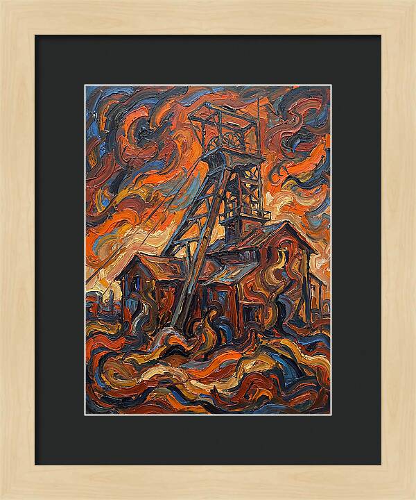 Mine Structure In Flames