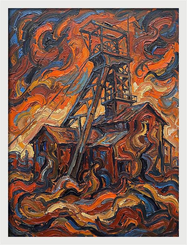 Mine Structure In Flames