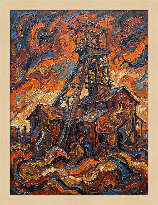 Mine Structure In Flames