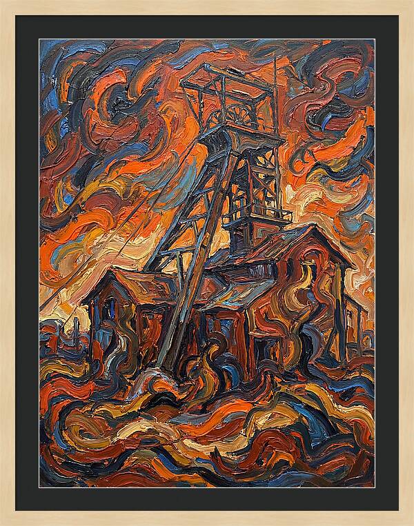 Mine Structure In Flames
