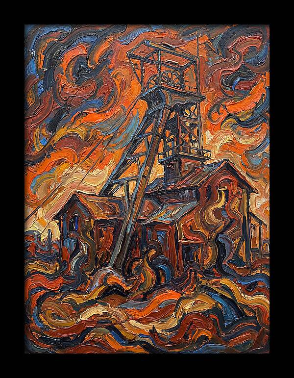 Mine Structure In Flames