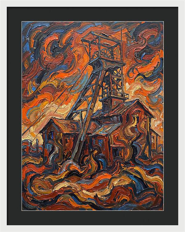 Mine Structure In Flames