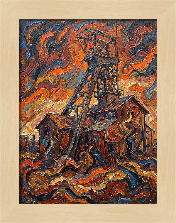 Mine Structure In Flames
