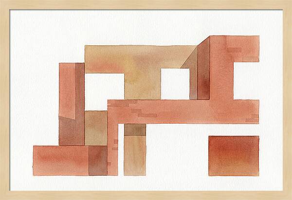 Minimalist Brick Building Composition