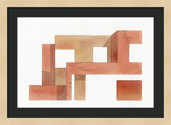 Minimalist Brick Building Composition