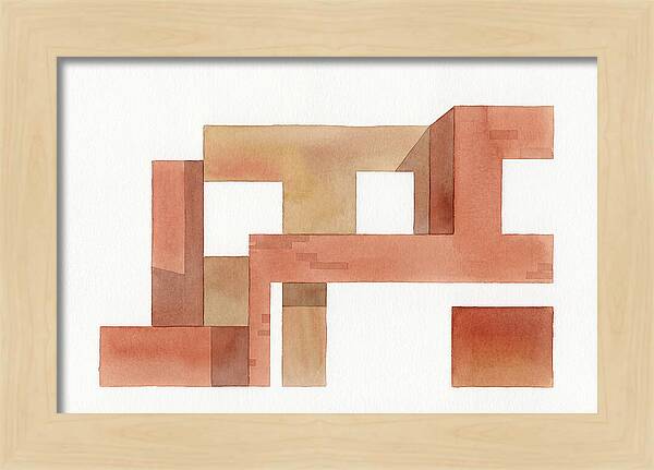 Minimalist Brick Building Composition