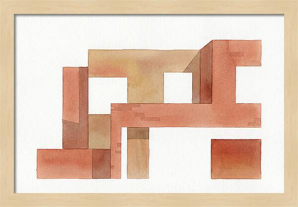 Minimalist Brick Building Composition
