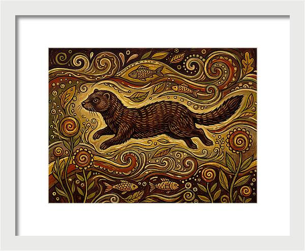 Mink Among Flowing Patterns
