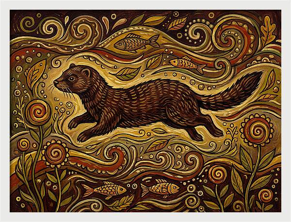 Mink Among Flowing Patterns
