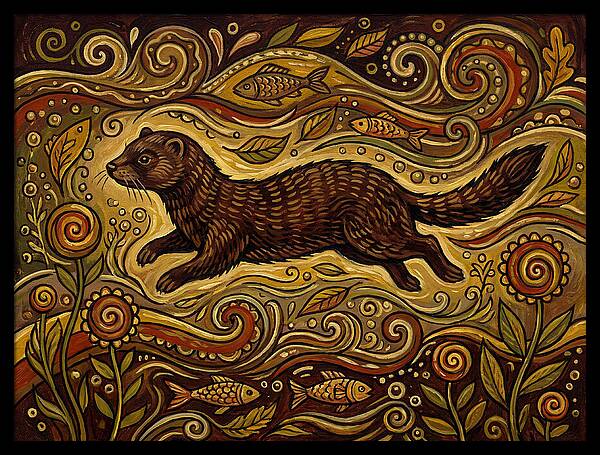 Mink Among Flowing Patterns