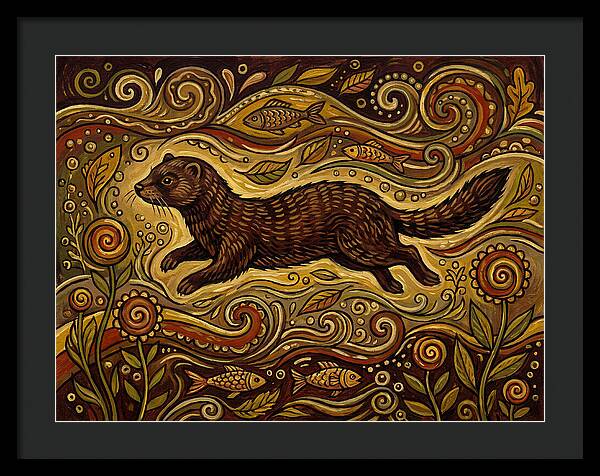 Mink Among Flowing Patterns
