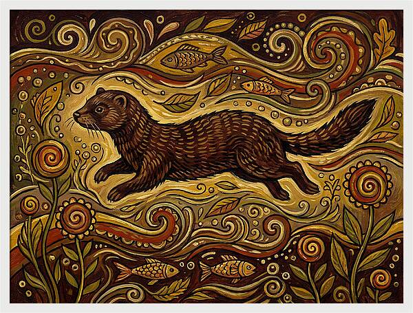 Mink Among Flowing Patterns