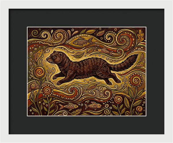 Mink Among Flowing Patterns