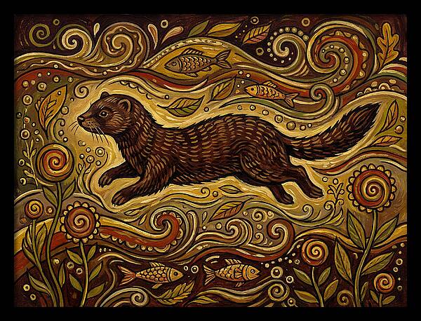 Mink Among Flowing Patterns