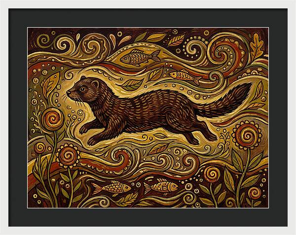 Mink Among Flowing Patterns