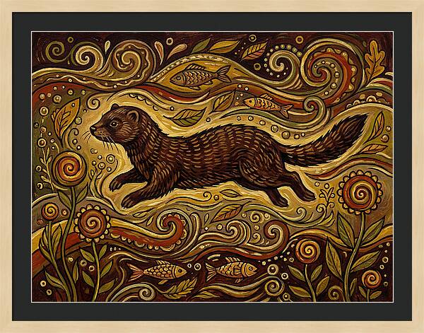 Mink Among Flowing Patterns