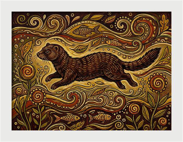 Mink Among Flowing Patterns