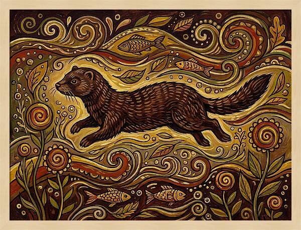 Mink Among Flowing Patterns