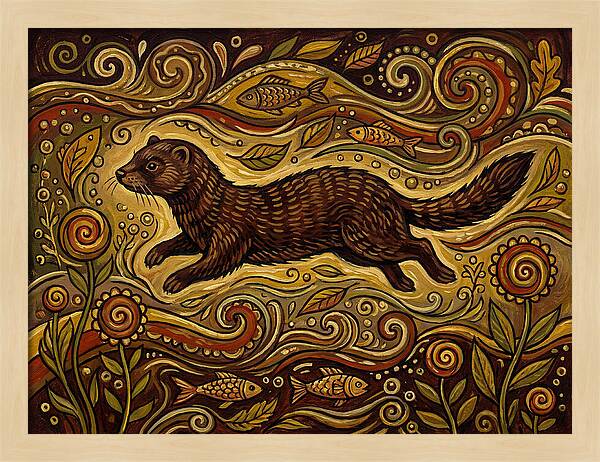 Mink Among Flowing Patterns