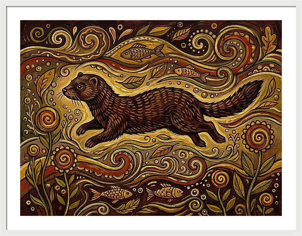 Mink Among Flowing Patterns