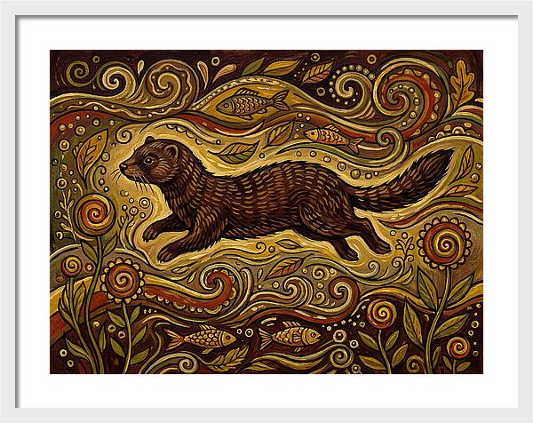 Mink Among Flowing Patterns
