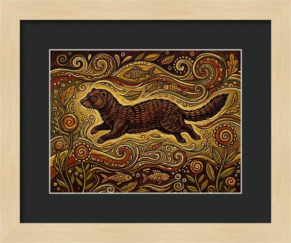 Mink Among Flowing Patterns