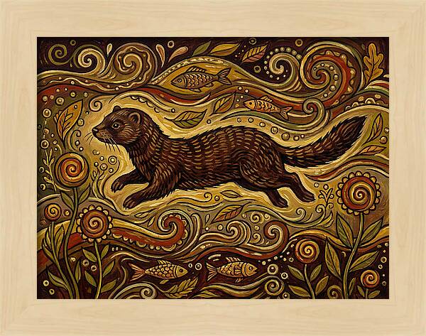 Mink Among Flowing Patterns