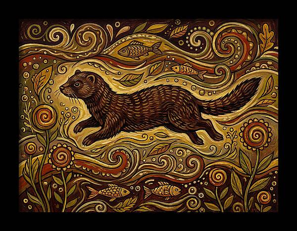 Mink Among Flowing Patterns