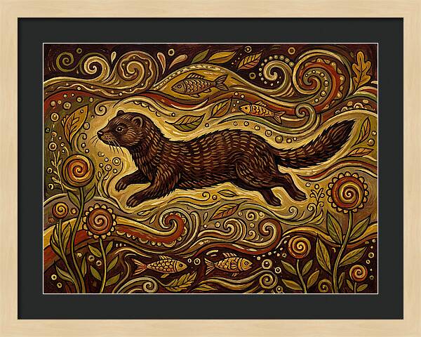 Mink Among Flowing Patterns