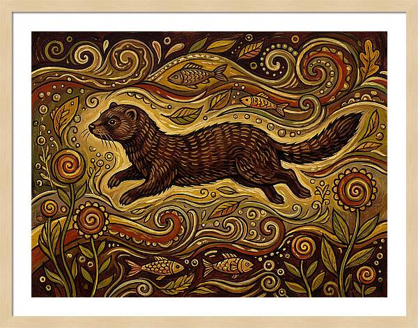 Mink Among Flowing Patterns
