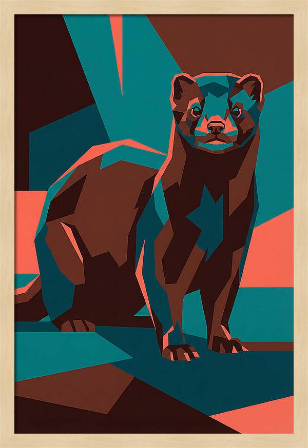 Mink In Geometric Style