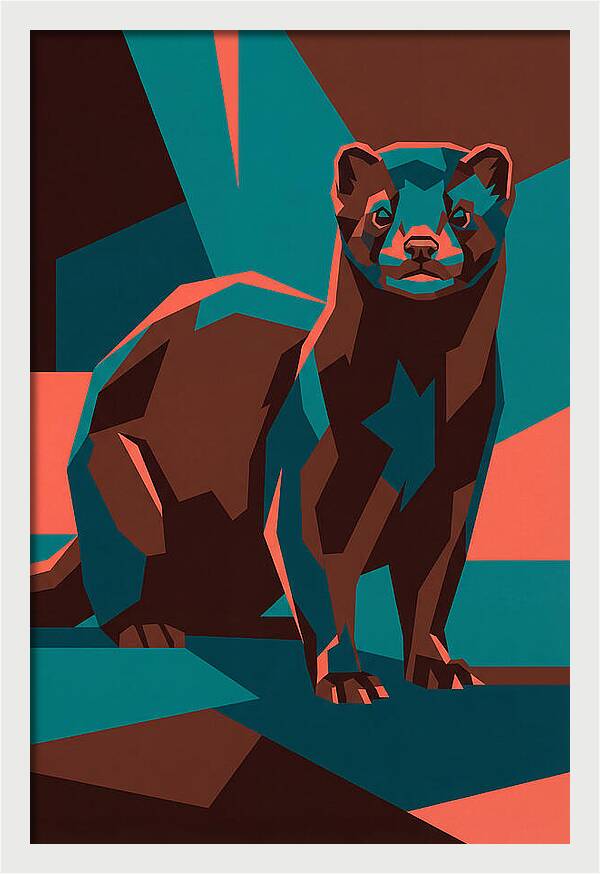 Mink In Geometric Style