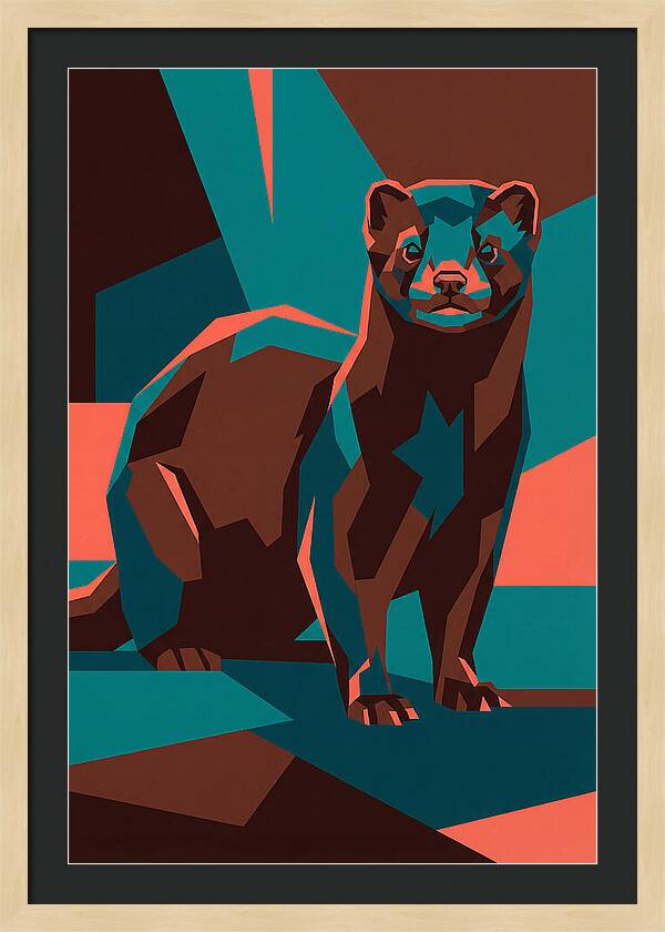 Mink In Geometric Style