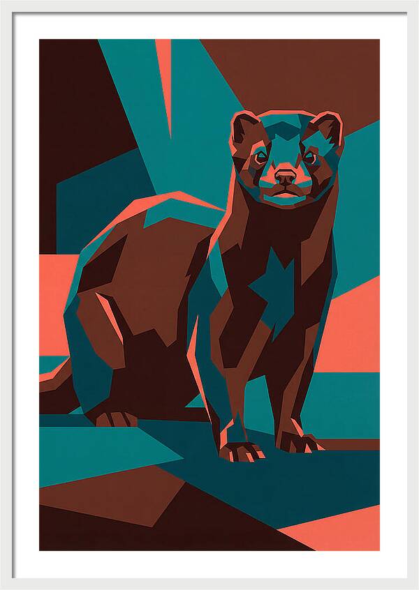 Mink In Geometric Style