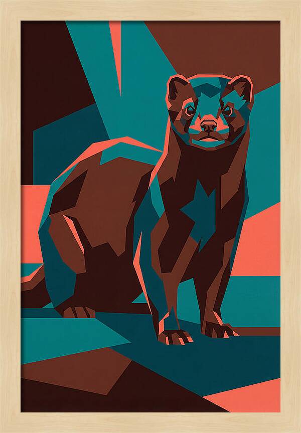 Mink In Geometric Style