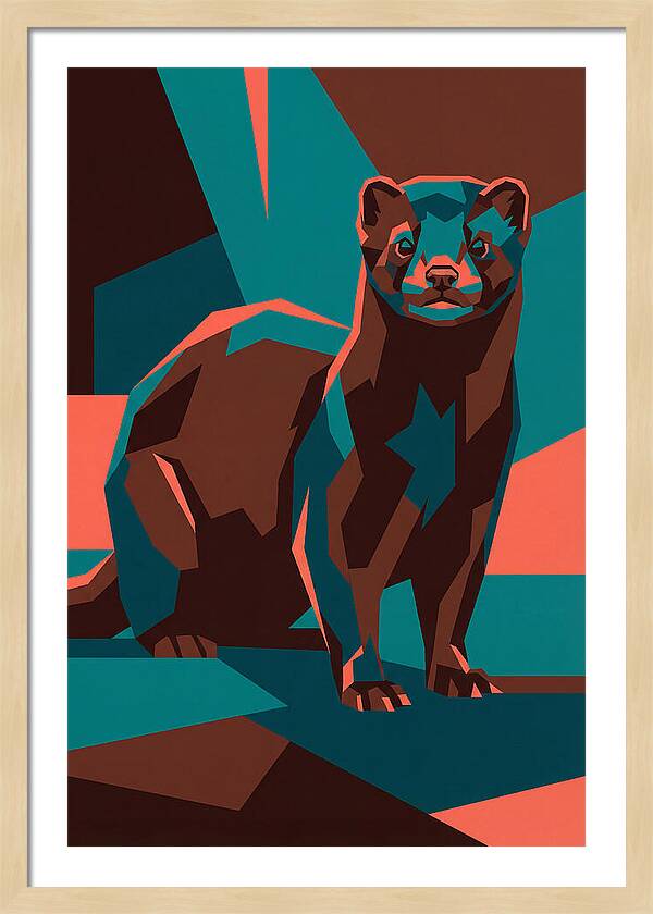 Mink In Geometric Style