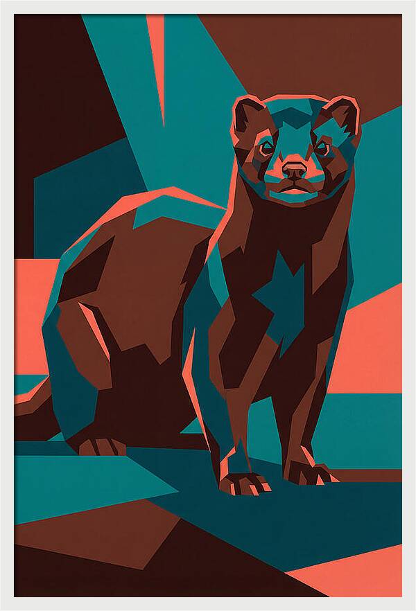 Mink In Geometric Style