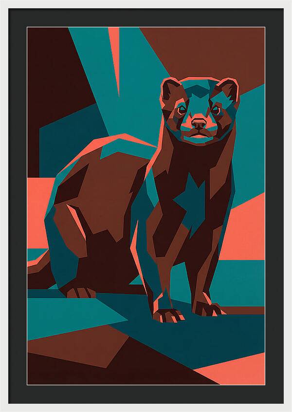 Mink In Geometric Style