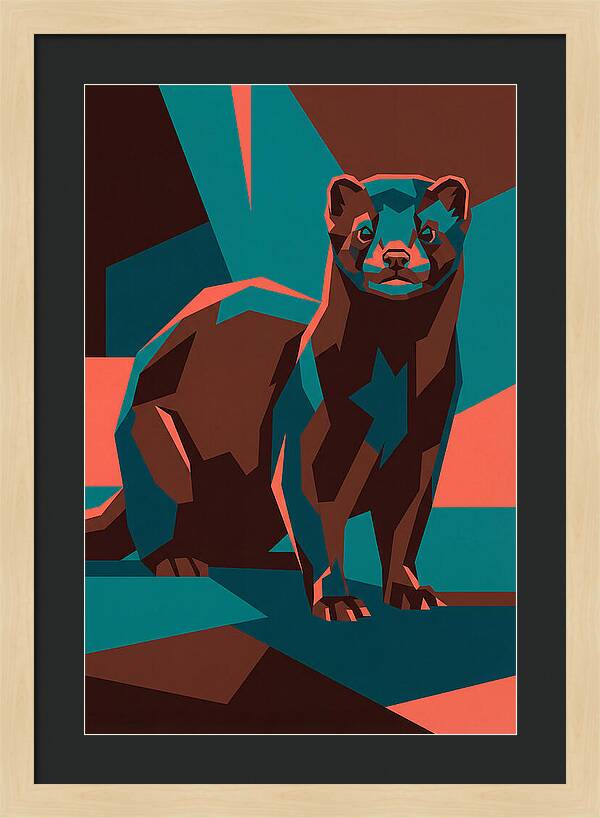 Mink In Geometric Style